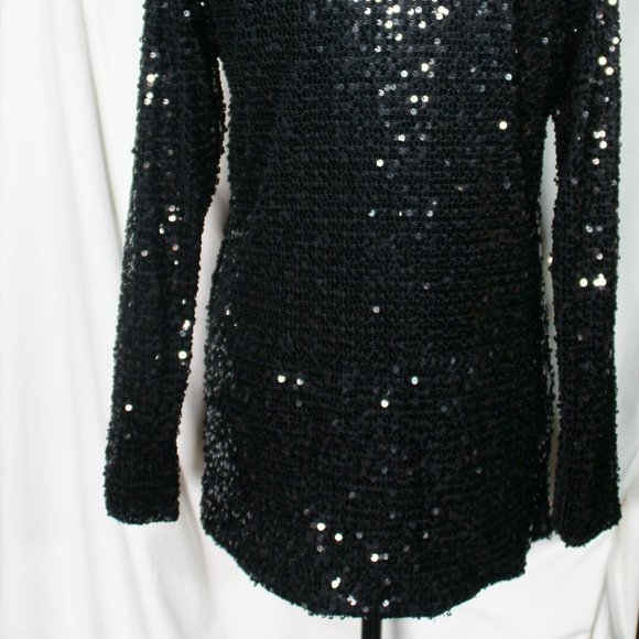 Loila Sequin Covered Open Front Cardigan Women's Small Lined Long Sleeve Evening - Picture 7 of 15
